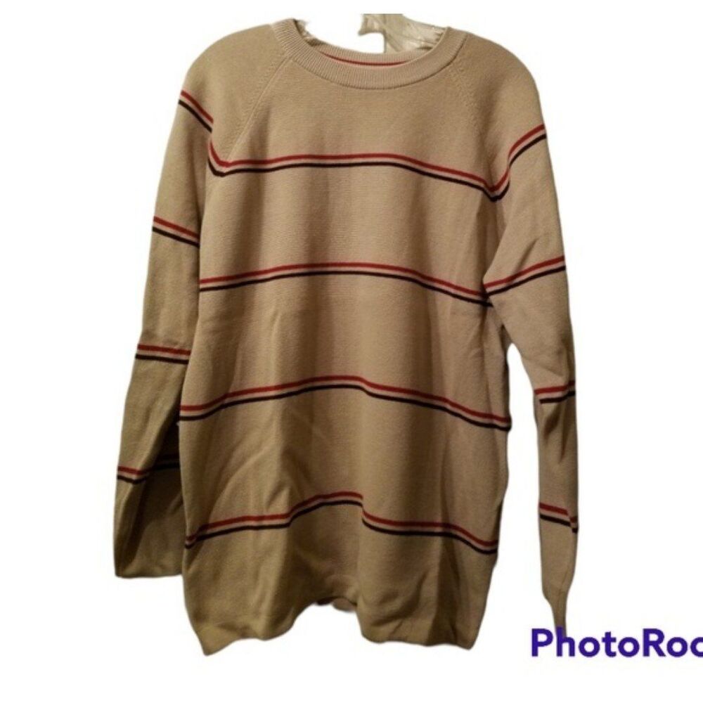 The Original Arizona Company Tan with Navy & Red Stripes Size Medium NWOT